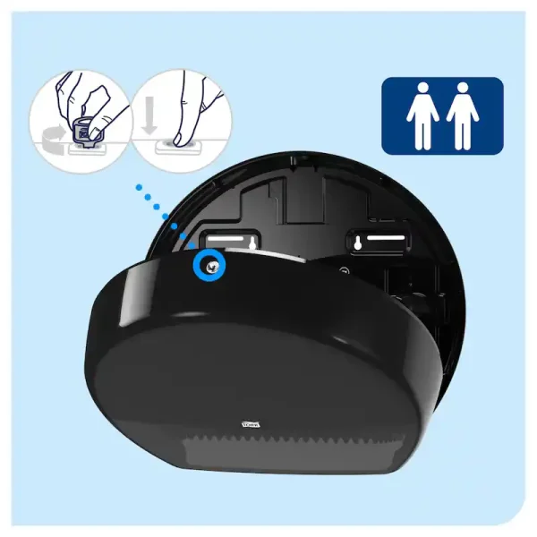 Tork Mini Jumbo Toilet Roll Dispenser T2 Black - 555008 - Image 7