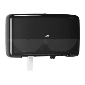 Tork Twin Mini Jumbo Toilet Roll Dispenser T2 Black - 555508