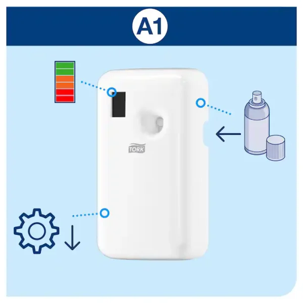 Tork Air Freshener Spray Dispenser A1 White - 562000 - Image 3