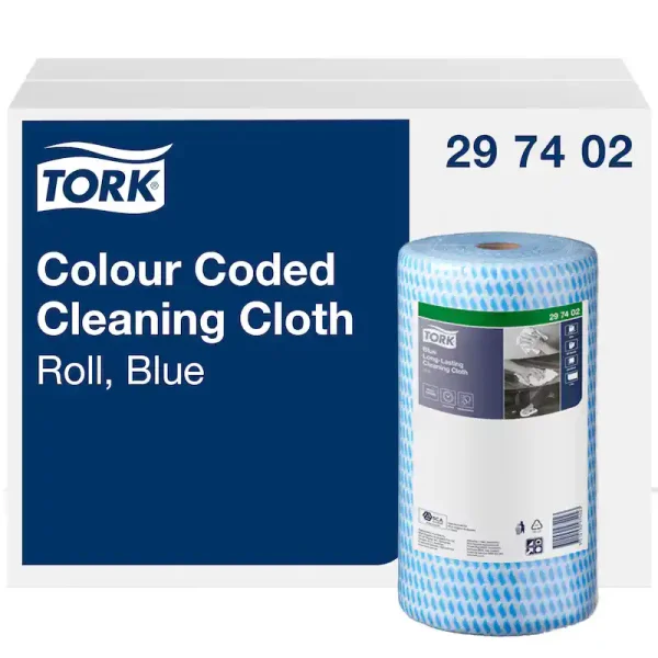 Tork Blue Heavy-Duty Colour Coded Cleaning Cloth P/4 - 297402