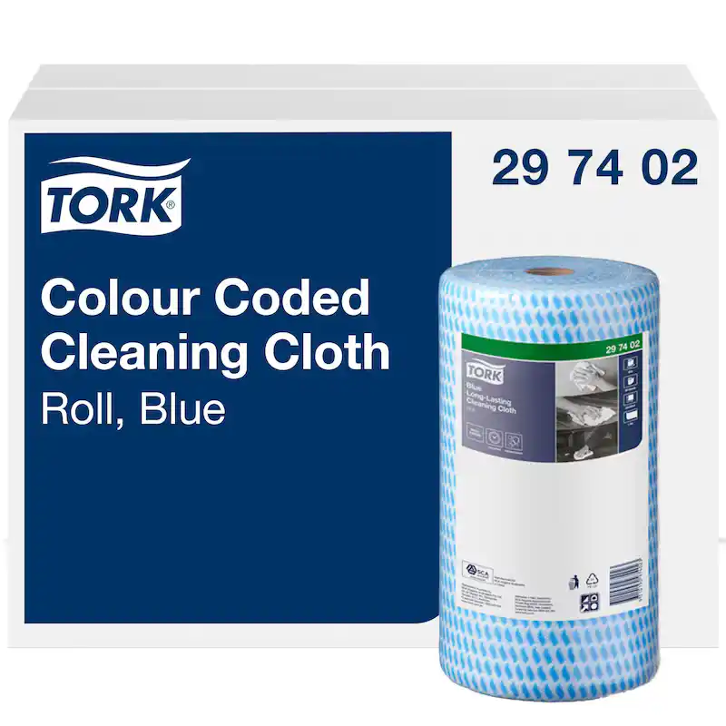 Tork Blue Heavy-Duty Colour Coded Cleaning Cloth P/4 - 297402