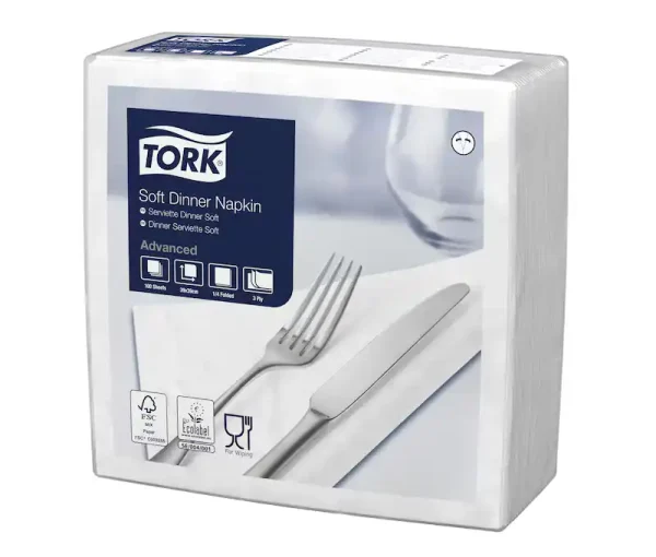 Tork Soft White Dinner Napkin - 477577 - Image 4