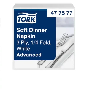Soft white dinner napkin