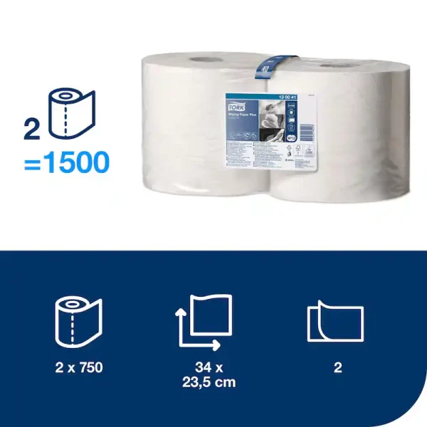 Tork Wiping Paper Plus W1/W2 P/2 - 130041 - Image 3