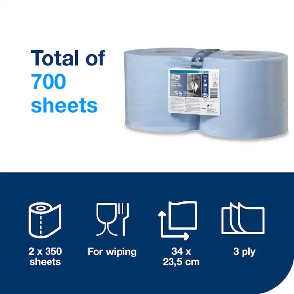 Tork Industrial Heavy-Duty Wiping Paper W1/2 P/2 - 130081 - Image 2