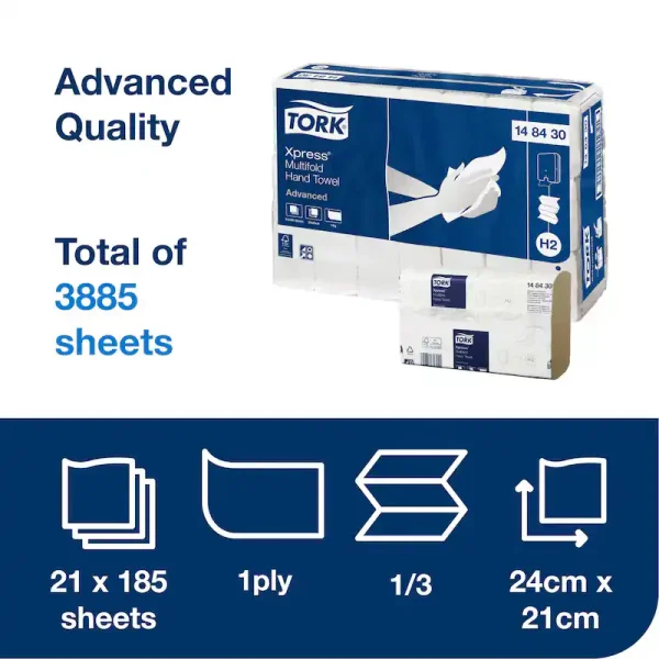 Tork Xpress Slimline Multifold Hand Towel - 148430 - Image 2