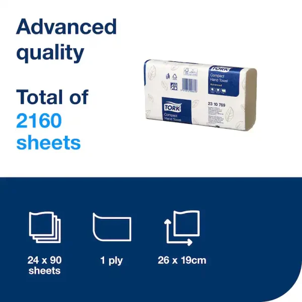 Tork Compact Hand Towel Roll - 2310769 - Image 3