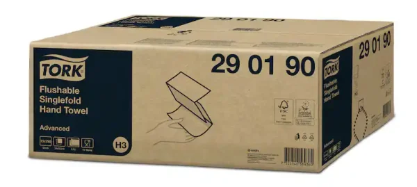 Tork Flushable Singlefold Hand Towel H3 P/15 - 290190 - Image 3