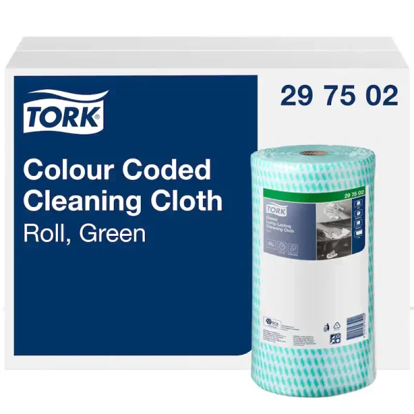 Tork Green Heavy-Duty Colour Coded Cleaning Cloth P/4 - 297502